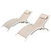 Set Di 2 Sdraio Regolabili In Alluminio E Textilene Ecru /biancp Bahia - Foto miniatura 1