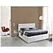 Letto Matrimoniale Cleneide, Set Testata In Ecopelle Con Rete Ortopedica E Mantovana, 100% Made In Italy, Con Materasso Incluso, Cm 160x190, Bianco - Foto miniatura 1