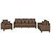 Set Di Divani 3 Pz Con Cuscini Marrone In Tessuto - Foto miniatura 2