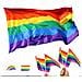 Bandiera Arcobaleno 150x90cm Per Eventi Lgbtq - Perfetta Per Parate E Decorazioni! - Foto miniatura 1
