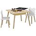 Set Tavolo 3 in 1 e 2 Sedie per Bambini con Schienale a Orsetto, Età 3-6 Anni, Colore Legno - Foto miniatura 1
