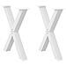 Gambe Tavolo Pranzo A Forma X 2 Pz Bianco 70x(72-73) Cm Acciaio - Foto miniatura 1