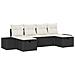 Set di Divani da Giardino 6 Pezzi con Cuscini Rattan Nero Polyrattan - Foto miniatura 1