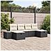 Set di Divani da Giardino 6 Pezzi con Cuscini Rattan Nero Polyrattan - Foto miniatura 2