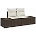 Set divano da giardino 9 pezzi con cuscini marrone polyrattan - Foto miniatura 4