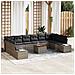 Set Sofà Giardino 11 Pezzi Con Cuscini Grigio Poly Rattan Acacia - Foto miniatura 2