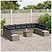 Set Sofà Giardino 11 Pezzi Con Cuscini Grigio Poly Rattan Acacia - Foto miniatura 3