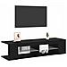 Mobile TV  con luci LED, Nero Rovere, 135x39x30cm, in legno ingegnerizzato - Foto miniatura 3