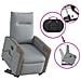 Poltrona Alzapersona Massaggi Reclinabile Grigio Chiaro Tessuto - Foto miniatura 9