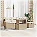 Set Divano da Giardino 6 Pezzi con Cuscini Beige Polyrattan - Foto miniatura 2