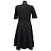 Abito Al Ginocchio Comodo Elegante A Maniche Corte Nero 40 - Foto miniatura 3