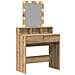 Toeletta con Specchio e LED in Rovere Artigianale in Legno Ingegnerizzato - Foto miniatura 4
