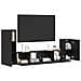 Mobile TV da Parete 4 pcs Rovere Nero Legno multistrato - Foto miniatura 3