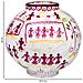 Vaso In Cartapesta Bianco Dipinto A Mano 37x37x40h Cm - Foto miniatura 3