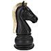 Scultura Cavallo Degli Scacchi In Resina Nera E Oro - Foto miniatura 1