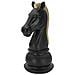 Scultura Cavallo Degli Scacchi In Resina Nera E Oro - Foto miniatura 2