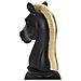 Scultura Cavallo Degli Scacchi In Resina Nera E Oro - Foto miniatura 4