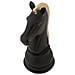 Scultura Cavallo Degli Scacchi In Resina Nera E Oro - Foto miniatura 5