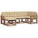 Set di divani da esterno con cuscino 6 pcs Naturale e Beige - Foto miniatura 1