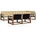 Set di divani da esterno con cuscino 7 pcs Naturale e Beige - Foto miniatura 1