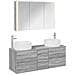 Set di mobili per il bagno 4 pcs Sonoma grigio - Foto miniatura 1