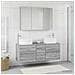 Set di mobili per il bagno 4 pcs Sonoma grigio - Foto miniatura 2