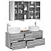 Set di mobili per il bagno 4 pcs Sonoma grigio - Foto miniatura 3