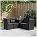 Set di divani 5 pz Nero Rattan sintetico e Acciaio - Foto miniatura 6
