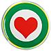 Sticker Adesivo 3D Coccarda Italia con Cuore, 48 x 48 mm - Foto miniatura 1