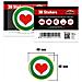 Sticker Adesivo 3D Coccarda Italia con Cuore, 48 x 48 mm - Foto miniatura 3