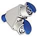 73105 Adatt. ind. ip44 Da Spina 2p+t 16a Cee Blu 2 Prese 2p+t - Foto miniatura 1