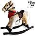 Cavallo A Dondolo Beige Con Suoni Realistici Legno E Peluche Bambini Infanzia - Foto miniatura 1