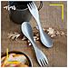 Cucchiaio Di Titanio Ad Alta Resistenza E Ultralight Lega Di Titanio Spork Per Outdoor Campeggi E Trekking. - Foto miniatura 3