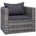 Set Divani da Giardino 9 pz con Cuscini in Polyrattan Grigio - Foto miniatura 3