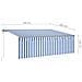 Tenda Automatica Parasole LED Sensore Vento 4,5x3 m Blu Bianco - Foto miniatura 5