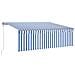 Tenda Automatica Parasole LED Sensore Vento 4,5x3 m Blu Bianco - Foto miniatura 1