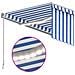 Tenda Automatica Parasole LED Sensore Vento 4,5x3 m Blu Bianco - Foto miniatura 6