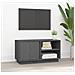 Mobile Porta Tv Grigio 80x35x40,5 Cm In Legno Massello Di Pino - Foto miniatura 1