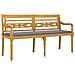 Panchina Batavia Con Cuscino Grigio 150 Cm Legno Massello Teak - Foto miniatura 3