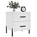 Comodino Bianco 40x35x47,5 Cm In Legno Multistrato - Foto miniatura 2