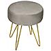 Pouf Salotto Camera Rotondo Design Moderno Modello Velvet In Tinta Unita Vari Colori Pouf Beige - Foto miniatura 1