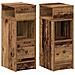 Comodini 2 Pz Con Cassetto Legno Antico 25x31x66 Cm - Foto miniatura 2
