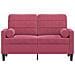 Divano A 2 Posti Con Cuscini Rosso Vino 120 Cm In Velluto - Foto miniatura 3