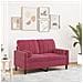 Divano A 2 Posti Con Cuscini Rosso Vino 120 Cm In Velluto - Foto miniatura 1