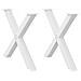 Gambe Tavolo Pranzo Forma X 2pz Bianco 90x(72-73)cm Acciaio - Foto miniatura 1