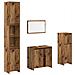 Set Mobili Da Bagno 4 Pz Legno Antico In Legno Multistrato - Foto miniatura 2