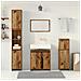 Set Mobili Da Bagno 4 Pz Legno Antico In Legno Multistrato - Foto miniatura 3