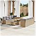 Set di Divani da Giardino da 11 Pezzi con Cuscini Beige Polyrattan Acacia,  Divano da Giardino per 2 Persone con Cuscini Beige Polyrattan,  Set di Pranzo da Giardino da 3 Pezzi con Cuscini Beige Polyrattan Acacia - Foto miniatura 2