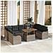 Set Divano da Giardino  10 Pezzi con Cuscini Grigi Polyrattan Acacia, Divano da Giardino  2 Posti con Cuscini Grigi Polyrattan - Foto miniatura 2