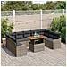 Set Divano da Giardino  10 Pezzi con Cuscini Grigi Polyrattan Acacia, Divano da Giardino  2 Posti con Cuscini Grigi Polyrattan - Foto miniatura 3